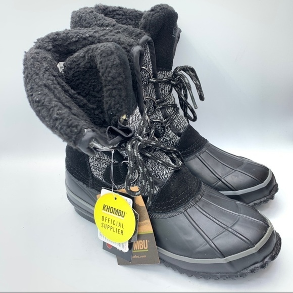 Khombu Shoes - Khombu Women’s Snow Winter Boots Black Tie Size 6 NWT